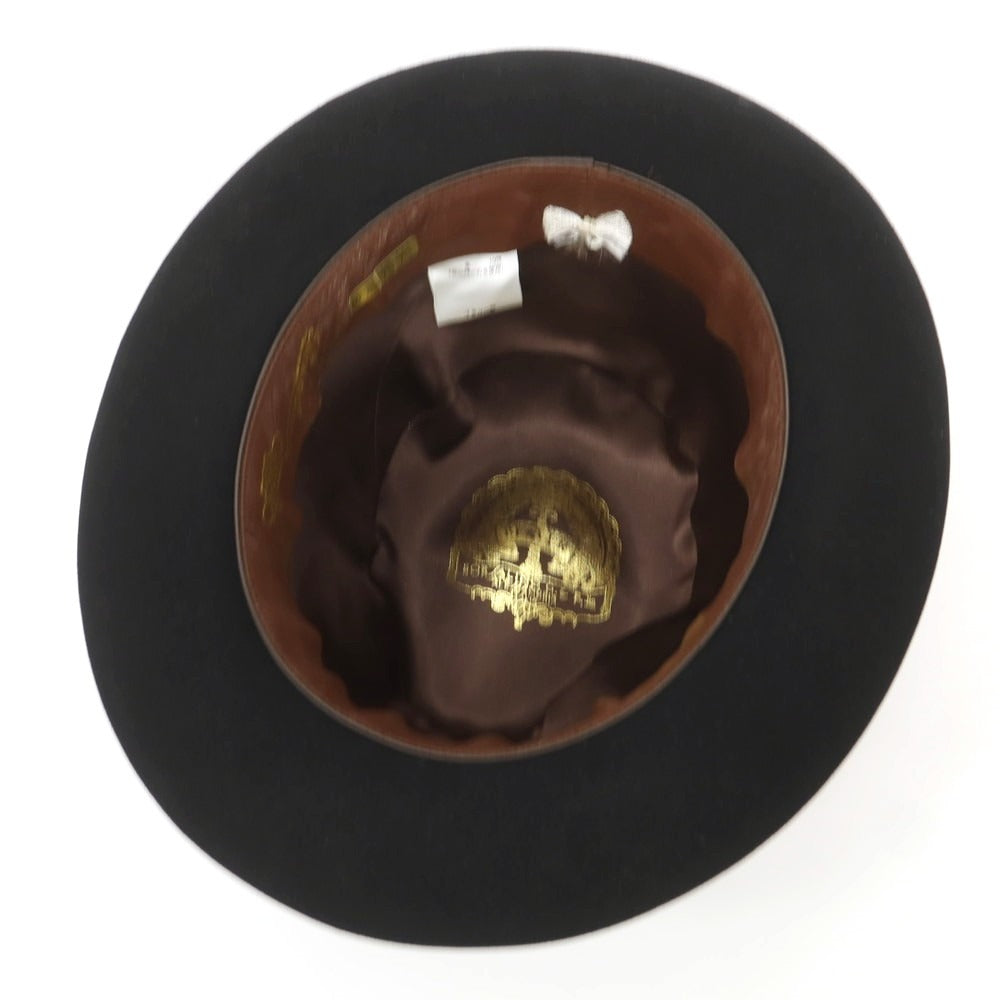【中古】ボルサリーノ Borsalino ビーバー 中折れハット ブラック【 60 】【 状態ランクB 】【 メンズ 】