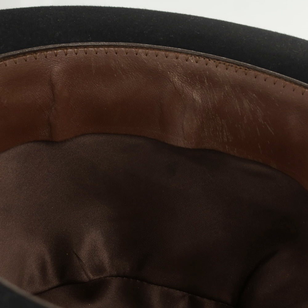 【中古】ボルサリーノ Borsalino ビーバー 中折れハット ブラック【 60 】【 状態ランクB 】【 メンズ 】