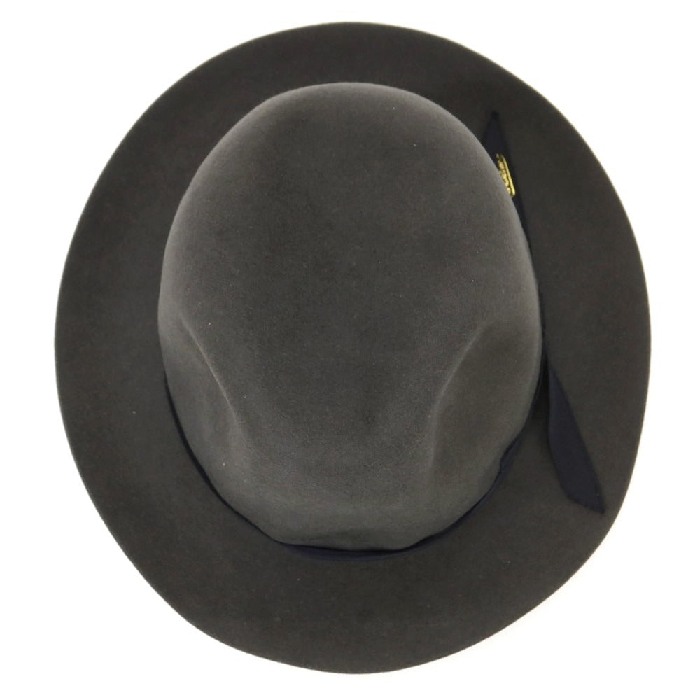 【中古】ボルサリーノ Borsalino ラビット 中折れハット ダークグレー【 60 】【 状態ランクB 】【 メンズ 】