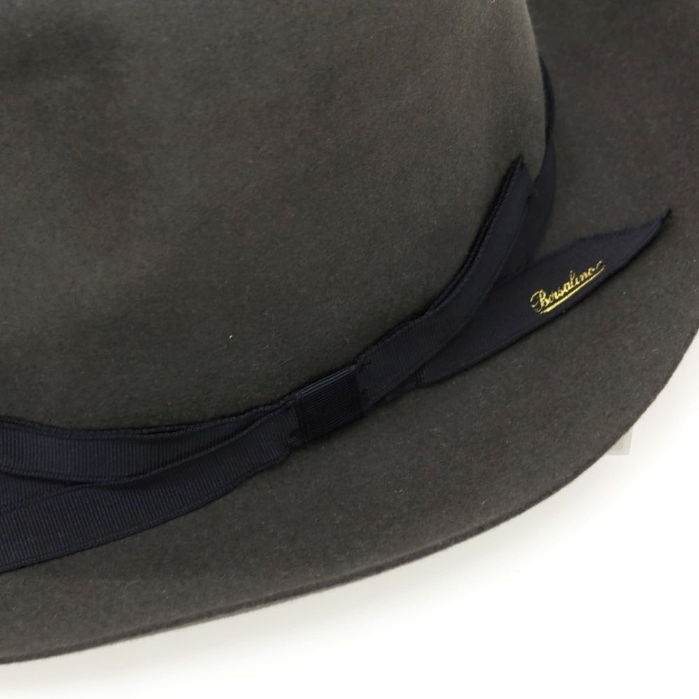【中古】ボルサリーノ Borsalino ラビット 中折れハット ダークグレー【 60 】【 状態ランクB 】【 メンズ 】