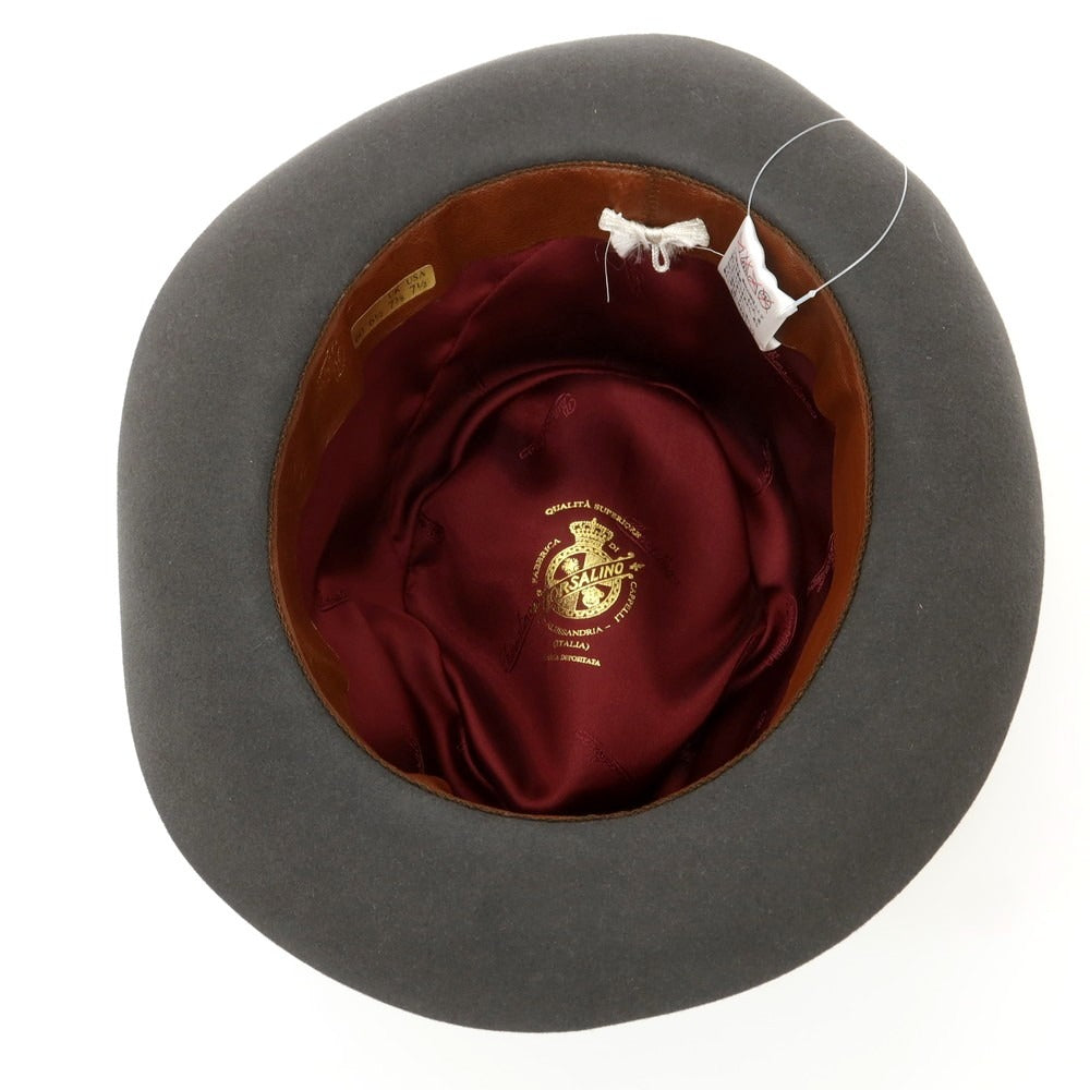 【中古】ボルサリーノ Borsalino ラビット 中折れハット ダークグレー【 60 】【 状態ランクB 】【 メンズ 】