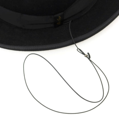 【中古】ボルサリーノ Borsalino RAIN PROOF LINE ラビット 中折れハット ブラック【 60 】【 状態ランクB 】【 メンズ 】