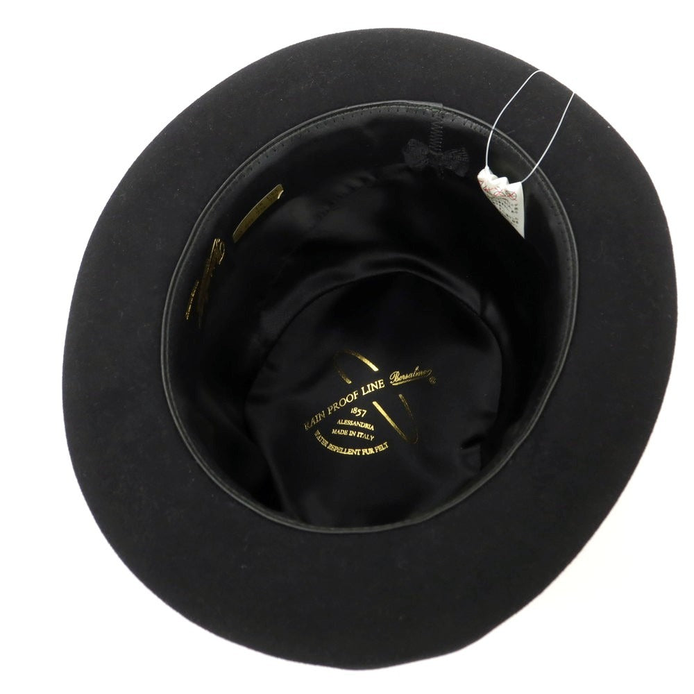 【中古】ボルサリーノ Borsalino RAIN PROOF LINE ラビット 中折れハット ブラック【 60 】【 状態ランクB 】【 メンズ 】