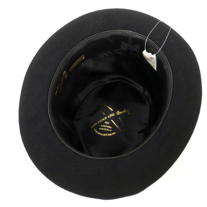 【中古】ボルサリーノ Borsalino RAIN PROOF LINE ラビット 中折れハット ブラック【 60 】【 状態ランクB 】【 メンズ 】