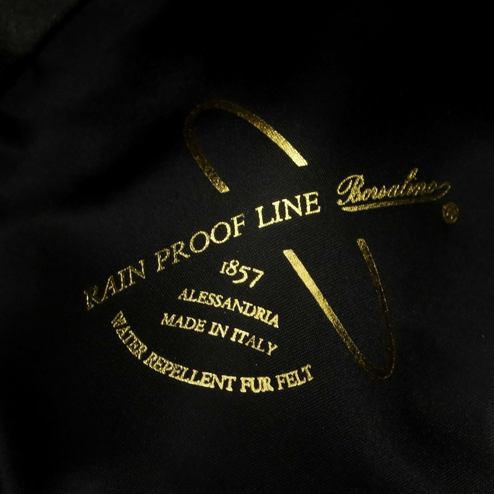 【中古】ボルサリーノ Borsalino RAIN PROOF LINE ラビット 中折れハット ブラック【 60 】【 状態ランクB 】【 メンズ 】