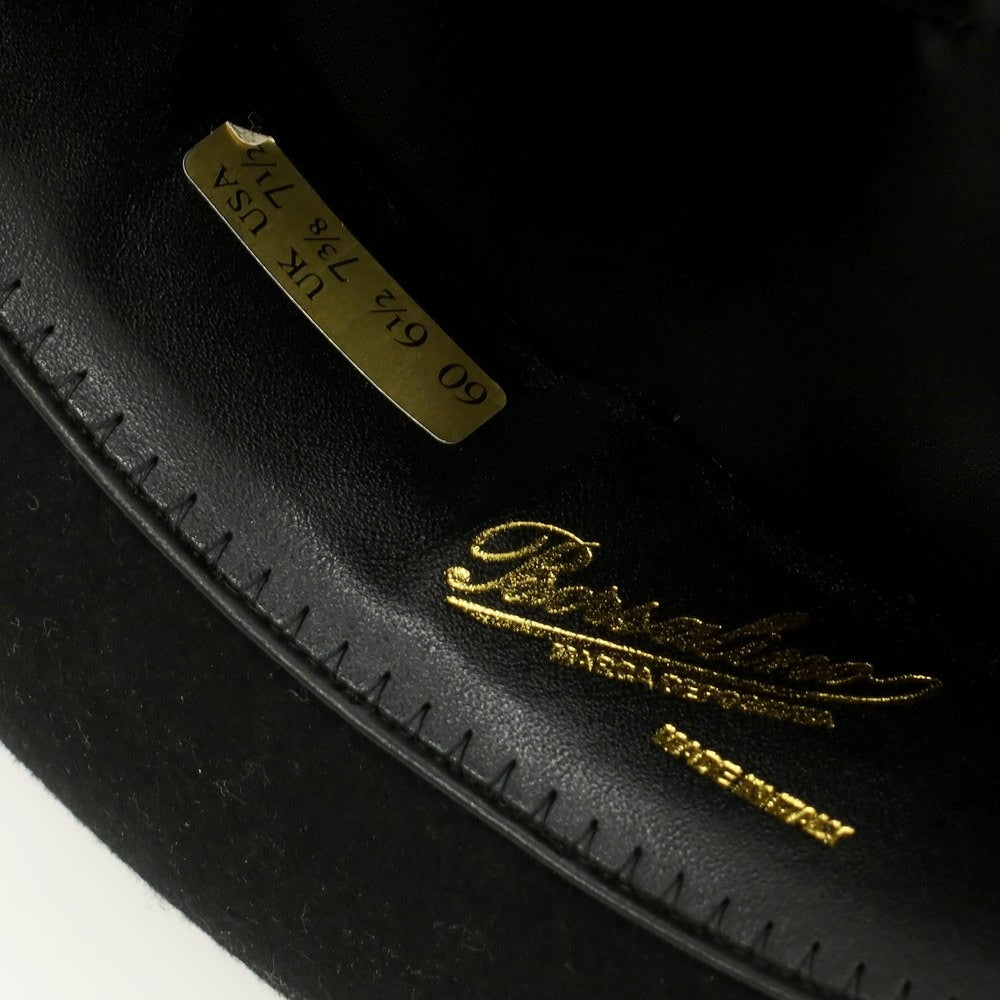 【中古】ボルサリーノ Borsalino RAIN PROOF LINE ラビット 中折れハット ブラック【 60 】【 状態ランクB 】【 メンズ 】