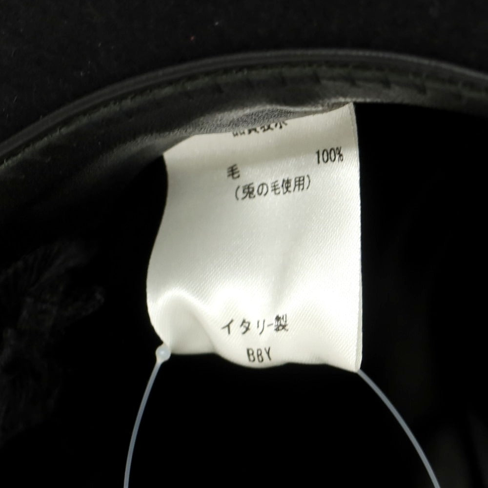【中古】ボルサリーノ Borsalino RAIN PROOF LINE ラビット 中折れハット ブラック【 60 】【 状態ランクB 】【 メンズ 】