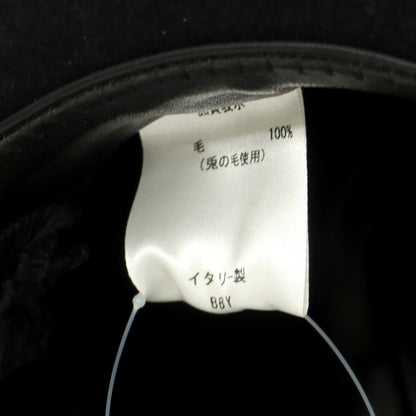 【中古】ボルサリーノ Borsalino RAIN PROOF LINE ラビット 中折れハット ブラック【 60 】【 状態ランクB 】【 メンズ 】