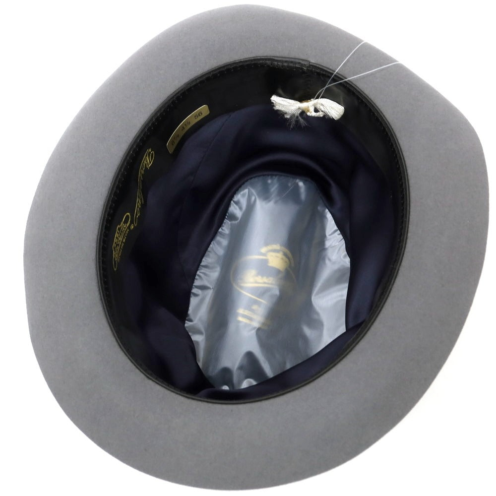 【中古】ボルサリーノ Borsalino ラビット系 ソフトボーラーハット グレー【 サイズ56 】【 状態ランクB 】【 メンズ 】 [BPD]