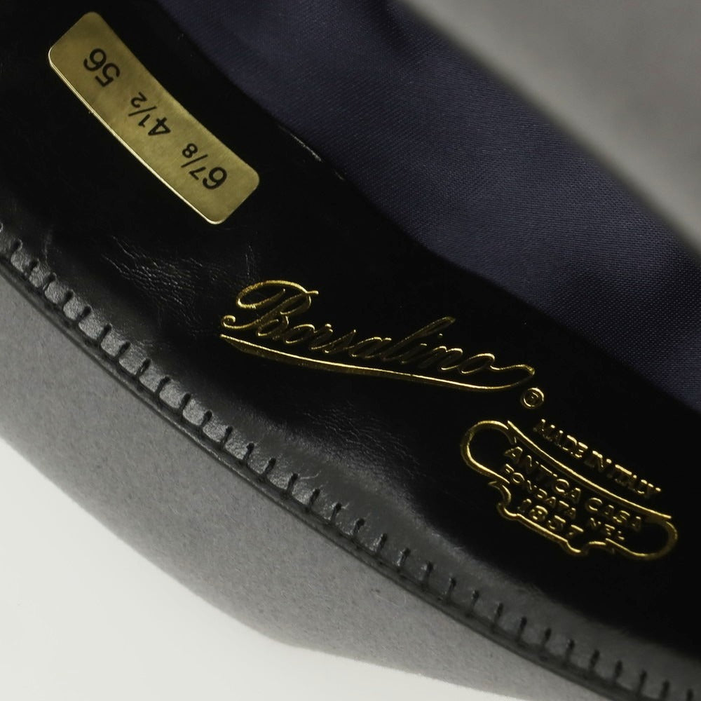 【中古】ボルサリーノ Borsalino ラビット系 ソフトボーラーハット グレー【 サイズ56 】【 状態ランクB 】【 メンズ 】 [BPD]