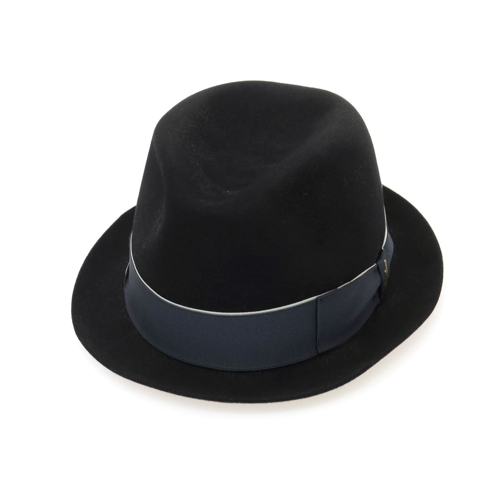 【中古】ボルサリーノ Borsalino ラビット 中折れハット ブラック【 60 】【 状態ランクA 】【 メンズ 】