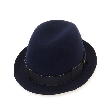 【中古】ボルサリーノ Borsalino ビーバー 中折れハット ネイビー【 60 】【 状態ランクA 】【 メンズ 】