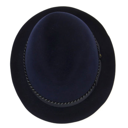 【中古】ボルサリーノ Borsalino ビーバー 中折れハット ネイビー【 60 】【 状態ランクA 】【 メンズ 】
