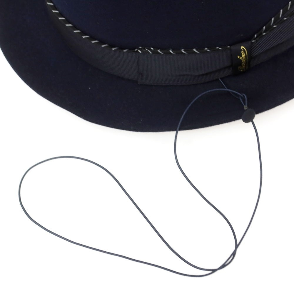 【中古】ボルサリーノ Borsalino ビーバー 中折れハット ネイビー【 60 】【 状態ランクA 】【 メンズ 】