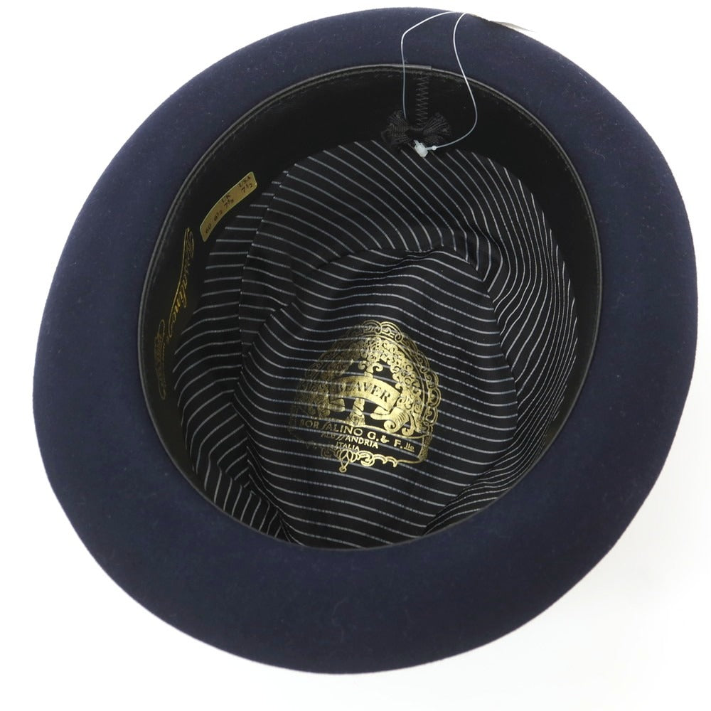 【中古】ボルサリーノ Borsalino ビーバー 中折れハット ネイビー【 60 】【 状態ランクA 】【 メンズ 】