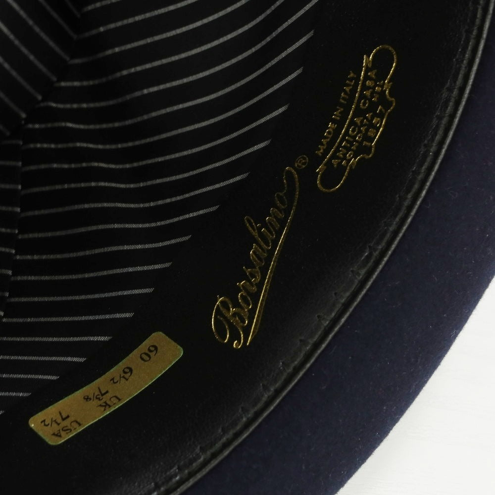 【中古】ボルサリーノ Borsalino ビーバー 中折れハット ネイビー【 60 】【 状態ランクA 】【 メンズ 】