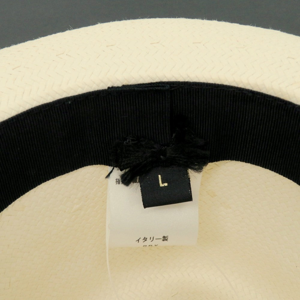 【中古】ボルサリーノ Borsalino ペーパー ストローハット ナチュラル【 L 】【 状態ランクD 】【 メンズ 】 [CPD]