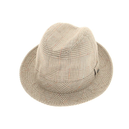 [Used] [Unused] Borsalino Linen Check Hat Beige [60] [Condition Rank S] [Men&