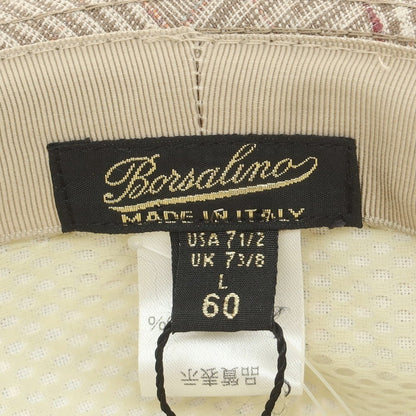 [Used] [Unused] Borsalino Linen Check Hat Beige [60] [Condition Rank S] [Men&