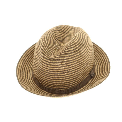 【中古】ボルサリーノ Borsalino ペーパー ストロー ハット ブラウンxベージュ【 XL 】【 状態ランクB 】【 メンズ 】