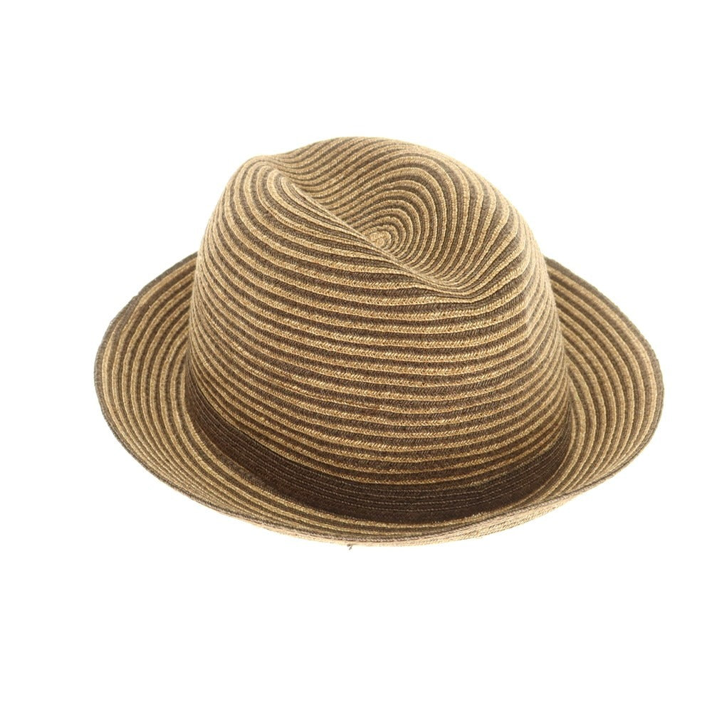 【中古】ボルサリーノ Borsalino ペーパー ストロー ハット ブラウンxベージュ【 XL 】【 状態ランクB 】【 メンズ 】