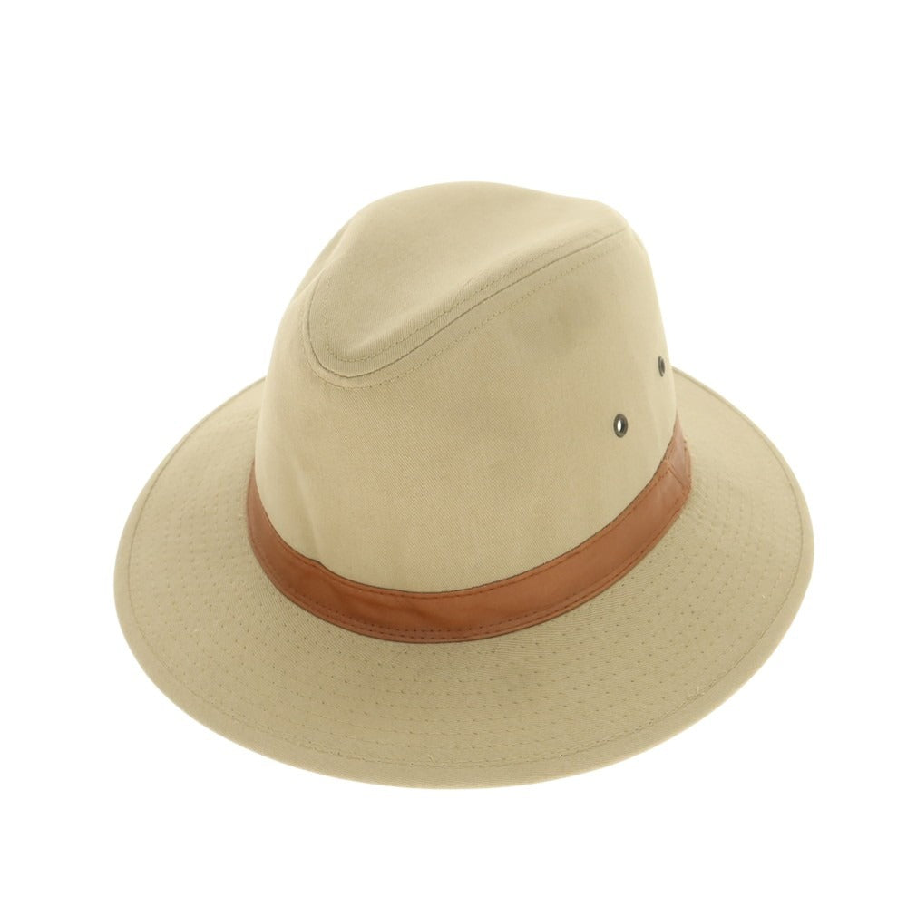 【中古】ロックアンドコーハッターズ LOCK &amp; Co. HATTERS ツイルコットン 中折れハット ダークベージュ【 Ｌ 】【 状態ランクB 】【 メンズ 】