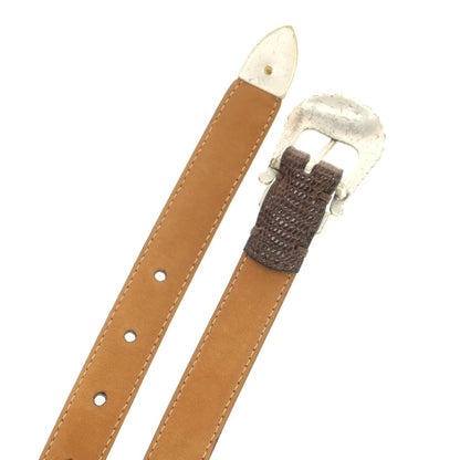 【中古】ファウスト コラート Fausto Colato イグアナレザー ベルト ダークブラウン【 95 】【 状態ランクB 】【 メンズ 】