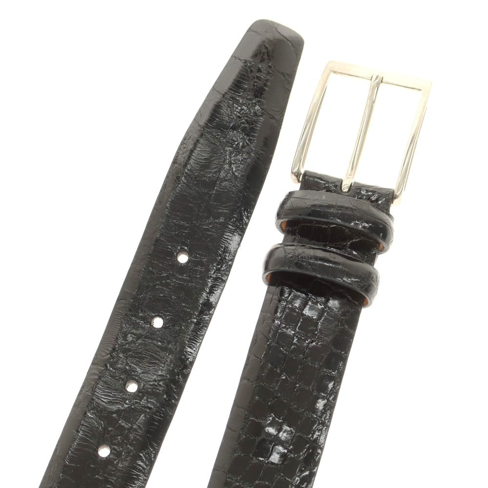 【中古】アンドレア ダミコ Andrea DAMICO リアルクロコダイル ベルト ブラック【 90 】【 状態ランクB 】【 メンズ 】