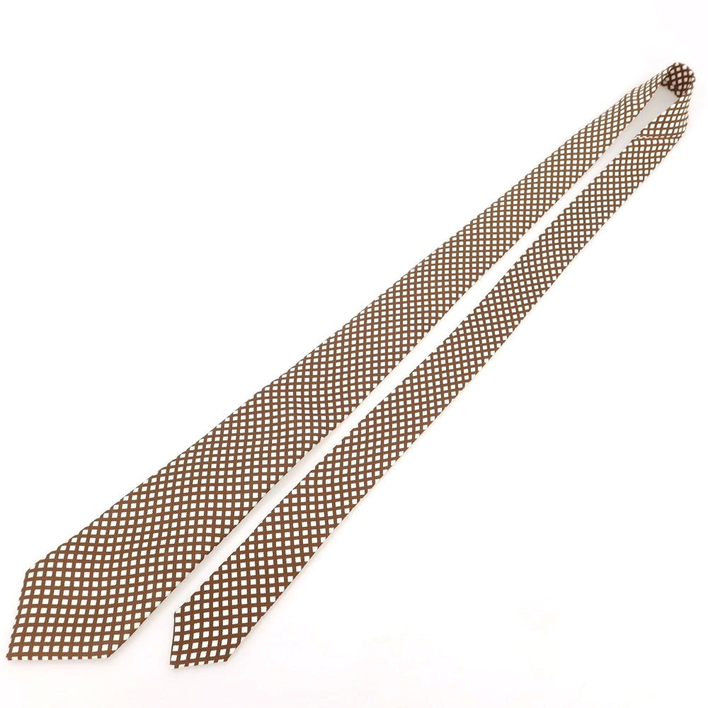 [Used] Kiton Quattro Pieghe Silk Small Pattern Necktie Brown x White [Condition Rank A] [Men&