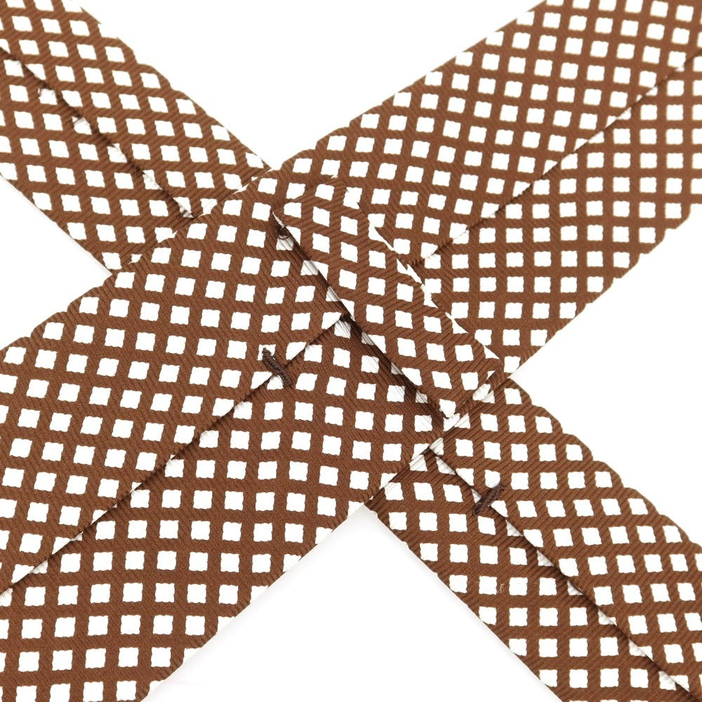 [Used] Kiton Quattro Pieghe Silk Small Pattern Necktie Brown x White [Condition Rank A] [Men&