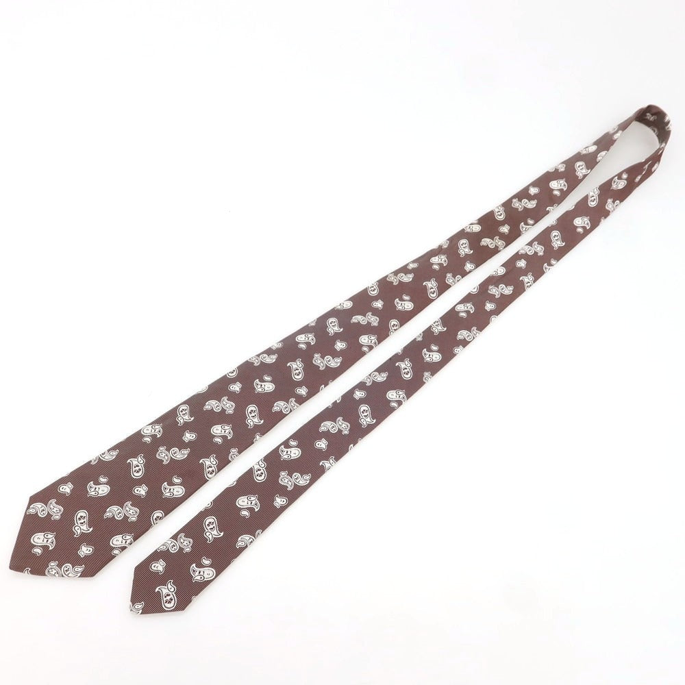 [Used] Kiton Quattro Pieghe Silk Paisley Tie Bordeaux x White [Condition Rank B] [Men&