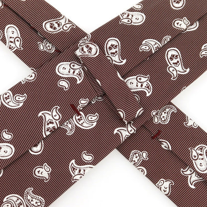 [Used] Kiton Quattro Pieghe Silk Paisley Tie Bordeaux x White [Condition Rank B] [Men&