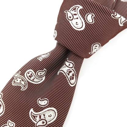 [Used] Kiton Quattro Pieghe Silk Paisley Tie Bordeaux x White [Condition Rank B] [Men&