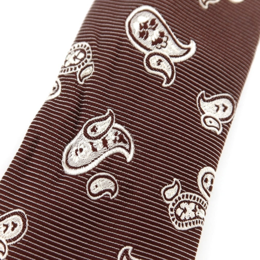 [Used] Kiton Quattro Pieghe Silk Paisley Tie Bordeaux x White [Condition Rank B] [Men&