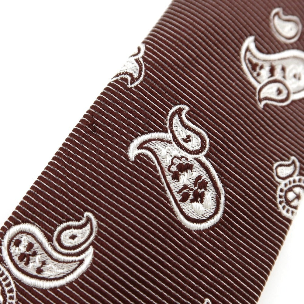 [Used] Kiton Quattro Pieghe Silk Paisley Tie Bordeaux x White [Condition Rank B] [Men&
