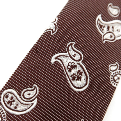 [Used] Kiton Quattro Pieghe Silk Paisley Tie Bordeaux x White [Condition Rank B] [Men&