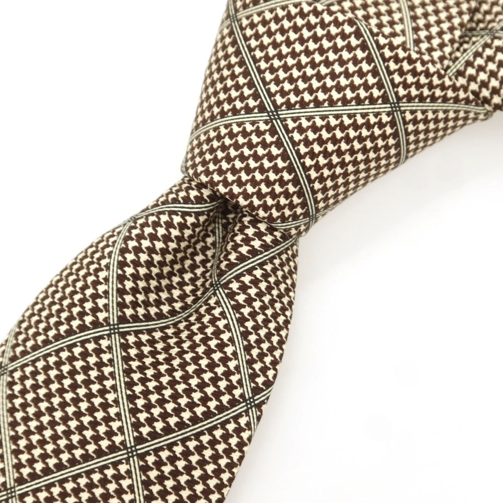 [Used] Luigi Borrelli Silk Checkered Necktie Beige x Brown [Condition Rank A] [Men&