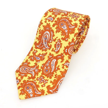 [Used] Luigi Borrelli Silk Paisley Tie Yellow x Orange [Condition Rank B] [Men&
