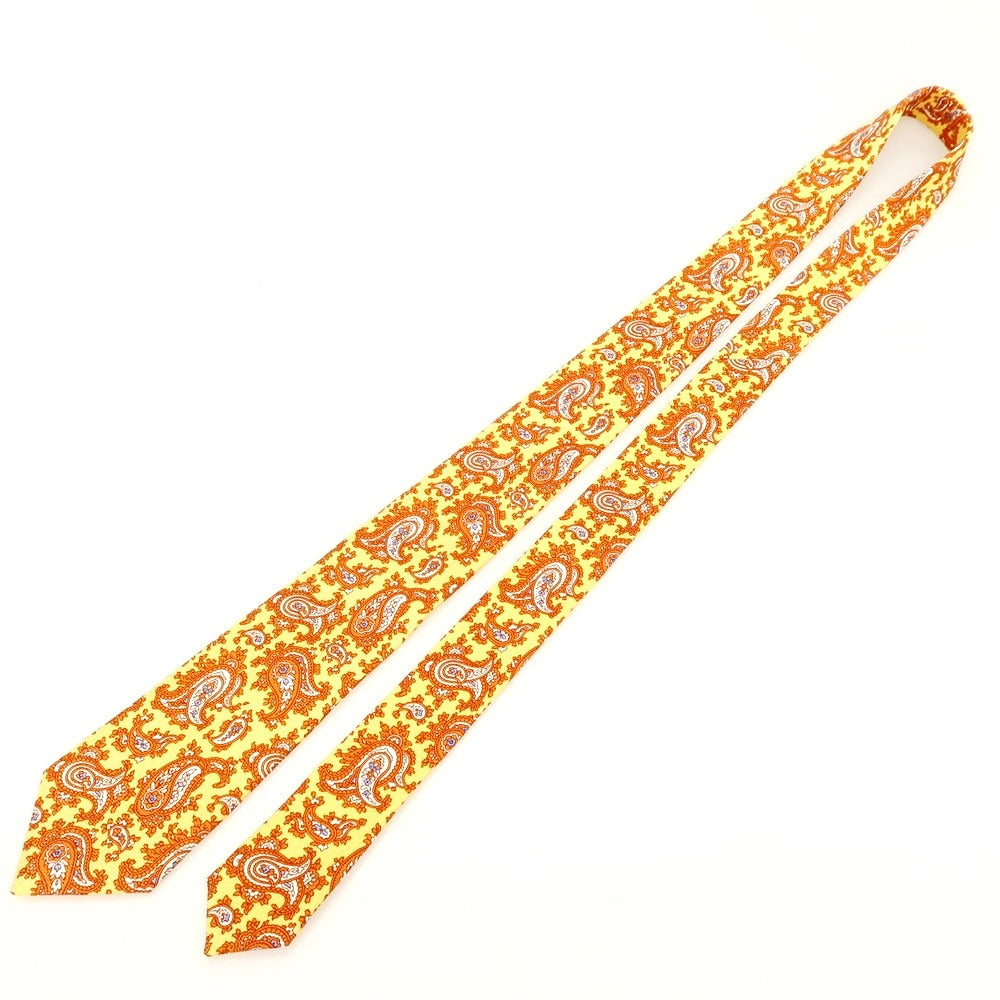 [Used] Luigi Borrelli Silk Paisley Tie Yellow x Orange [Condition Rank B] [Men&