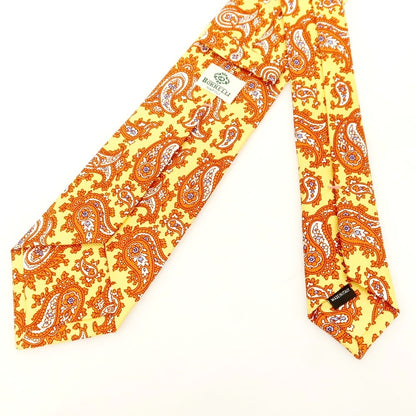 [Used] Luigi Borrelli Silk Paisley Tie Yellow x Orange [Condition Rank B] [Men&