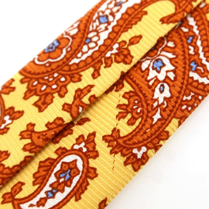 [Used] Luigi Borrelli Silk Paisley Tie Yellow x Orange [Condition Rank B] [Men&