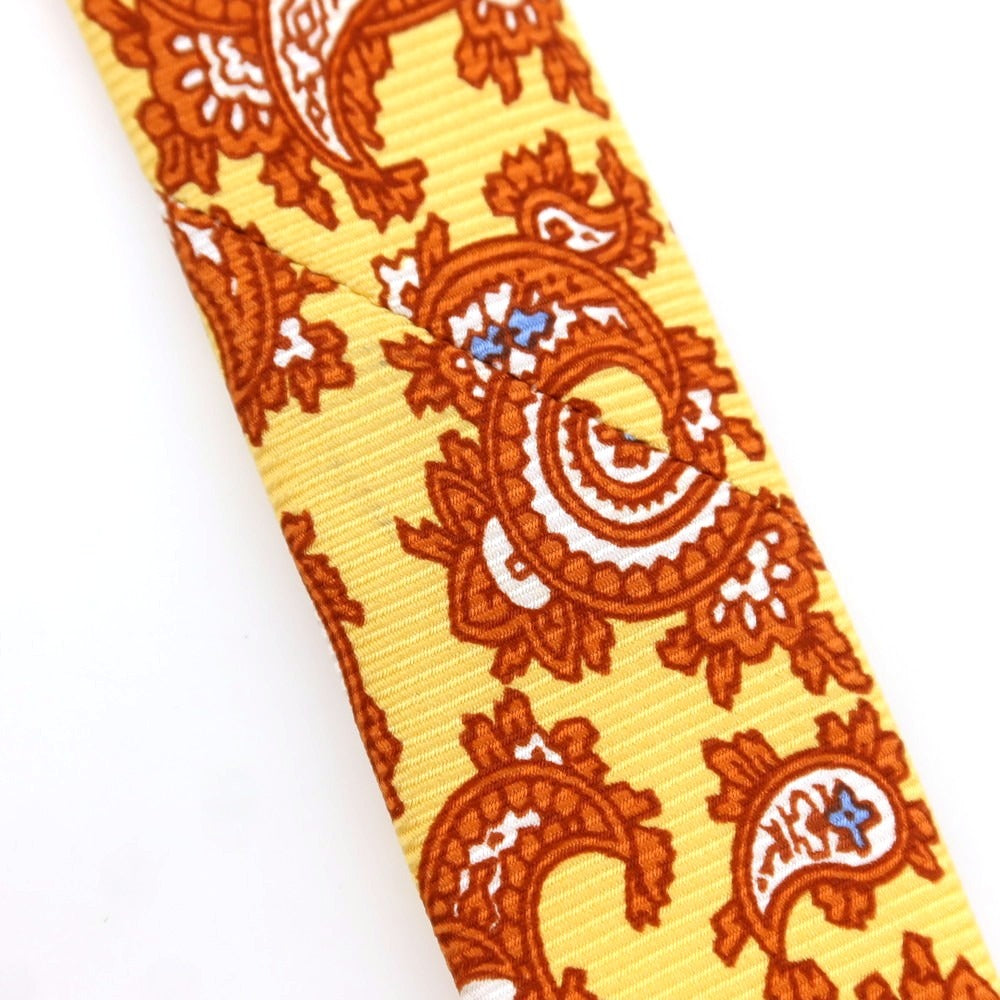 [Used] Luigi Borrelli Silk Paisley Tie Yellow x Orange [Condition Rank B] [Men&