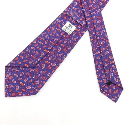 [Used] Luigi Borrelli Silk Paisley Pattern Necktie Blue x Purple [Condition Rank B] [Men&