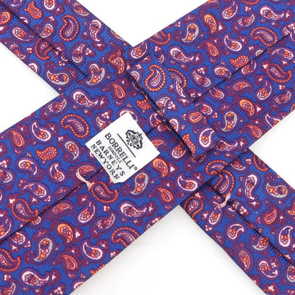 [Used] Luigi Borrelli Silk Paisley Pattern Necktie Blue x Purple [Condition Rank B] [Men&