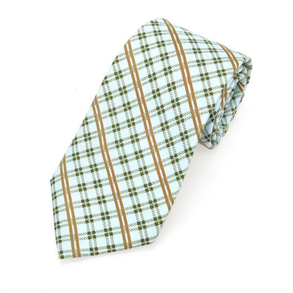 [Used] Luigi Borrelli Silk Checkered Tie Mint Green x Green [Condition Rank A] [Men&
