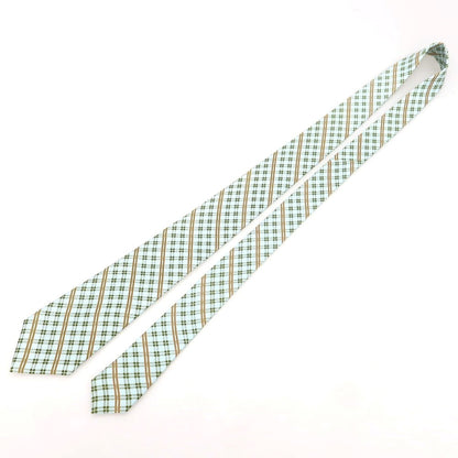 [Used] Luigi Borrelli Silk Checkered Tie Mint Green x Green [Condition Rank A] [Men&