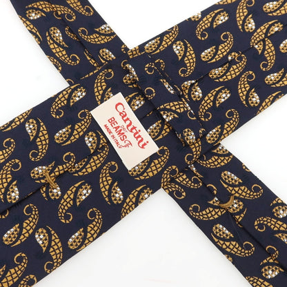 [Used] CANTINI Silk Paisley Pattern Necktie Dark Navy x Camel [Condition Rank B] [Men&