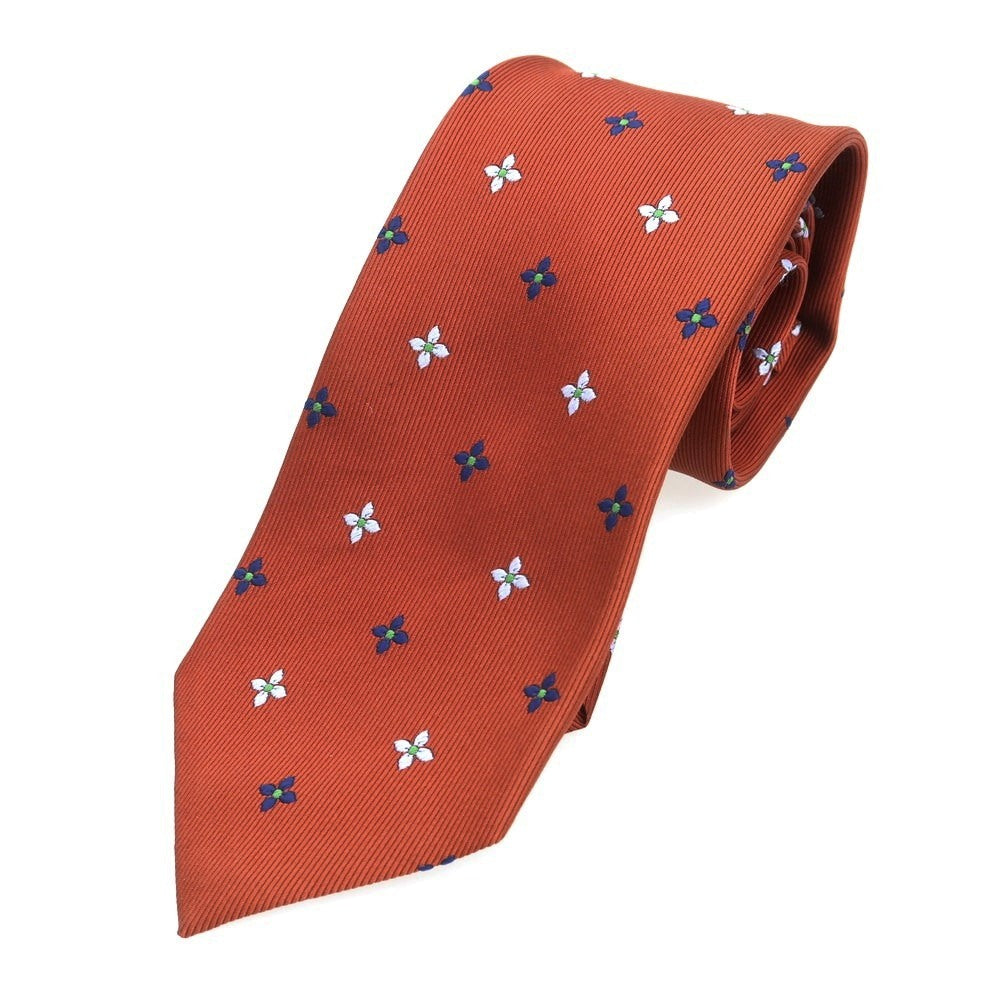 [Used] EGCAPPELLI PATRIZIO C NAPOLI Quattro Pieghe Small Pattern Tie Terracotta [Condition Rank B] [Men&