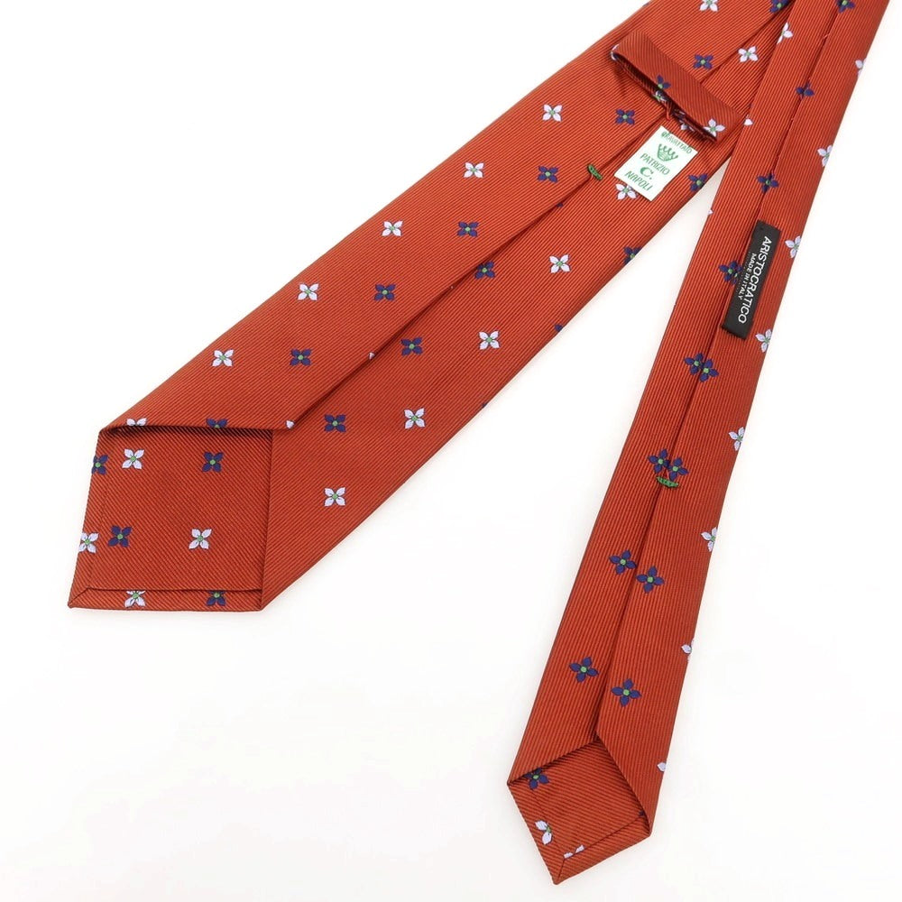 [Used] EGCAPPELLI PATRIZIO C NAPOLI Quattro Pieghe Small Pattern Tie Terracotta [Condition Rank B] [Men&