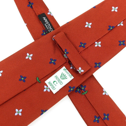 [Used] EGCAPPELLI PATRIZIO C NAPOLI Quattro Pieghe Small Pattern Tie Terracotta [Condition Rank B] [Men&